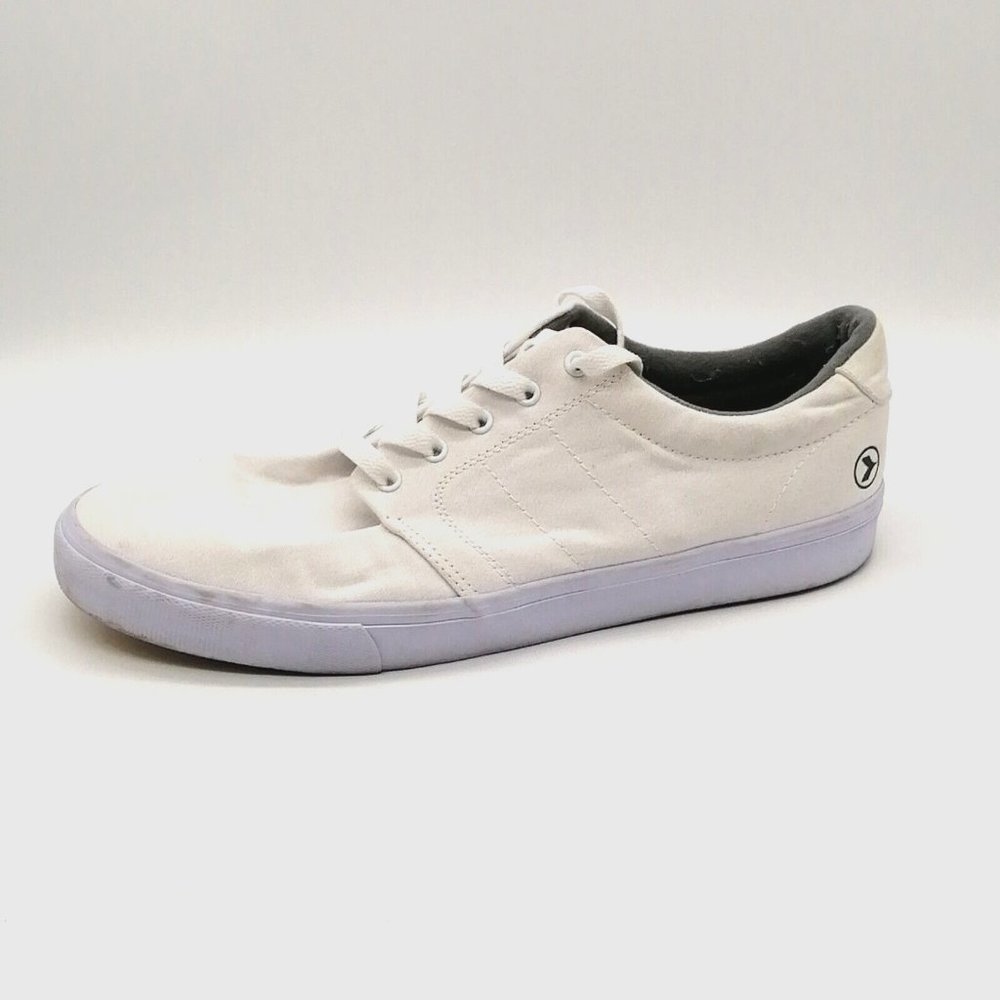 Kustom Mens Layday Sneaker White Lace Up Round Toe Flat Heel Cushioned Sz‎ 9 M